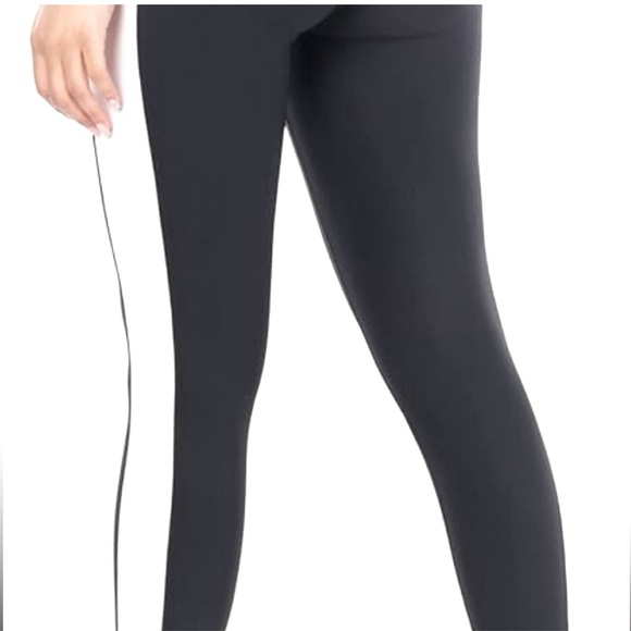 NWT KYODAN Ribbed Women XL Leggings, Black w/White stripe on sides, No Pockets - Picture 4 of 5
